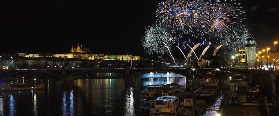 Pražský novoroční ohňostroj
