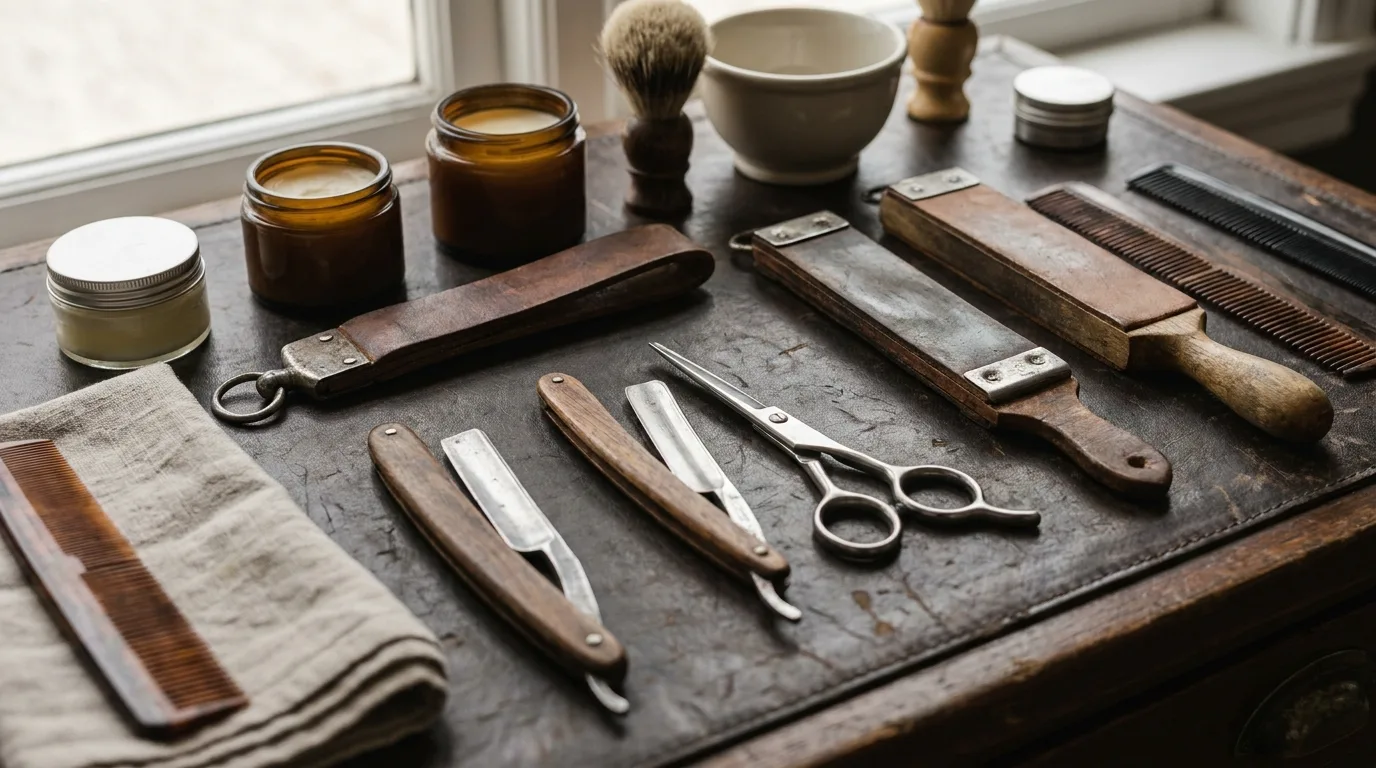 Ilustrační obrázek - vybavení barbershopu, Rebell Barbers Karlin (ilustrační)