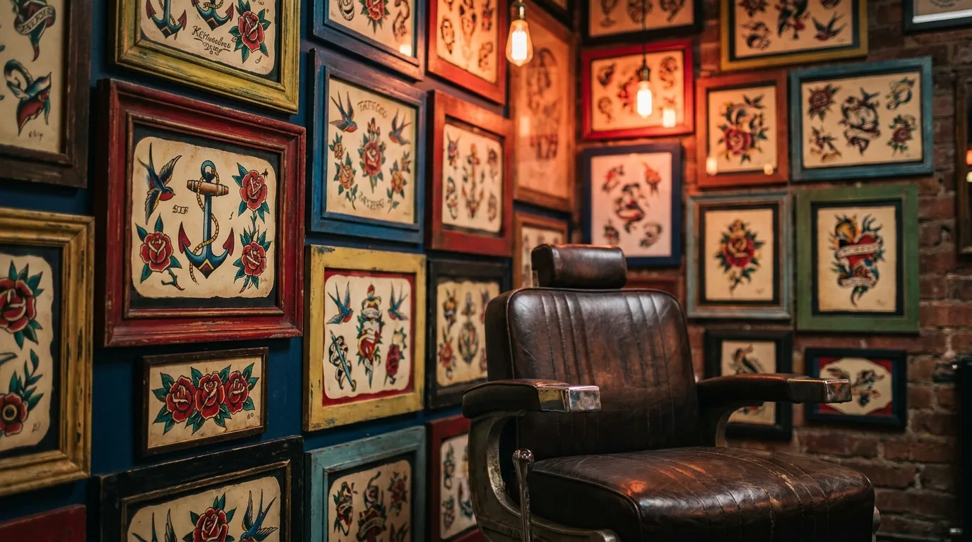 Ilustrační obrázek - tetovací studio, Bloody Blue Tattoo (ilustrační)