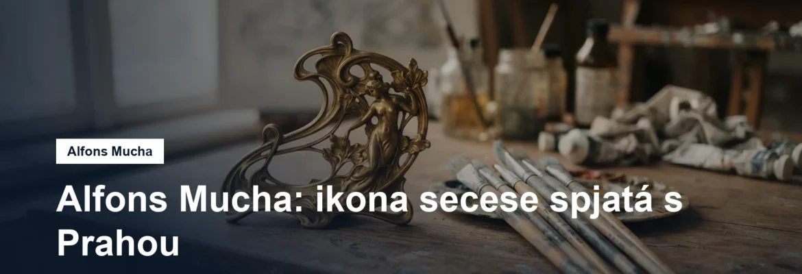 Secesní ornament a štětce v ateliéru