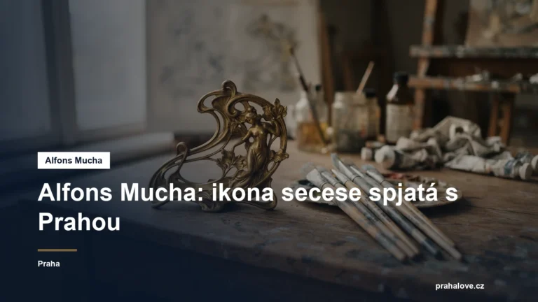 Secesní ornament a štětce v ateliéru