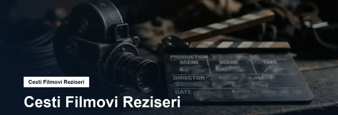 Filmová kamera a klapka na tmavém podkladu
