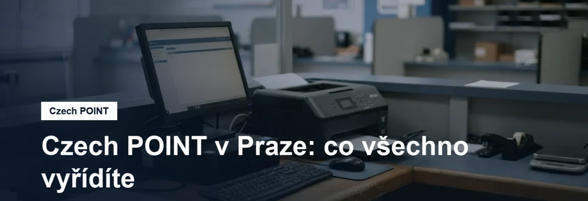 Přepážka pošty s terminálem a tiskárnou výpisů