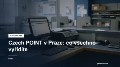 Přepážka pošty s terminálem a tiskárnou výpisů