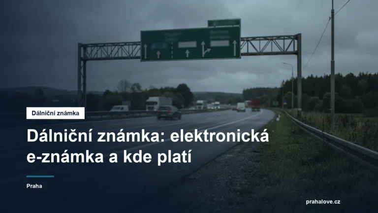 Dálnice se směrovými tabulemi a značením zpoplatněného úseku