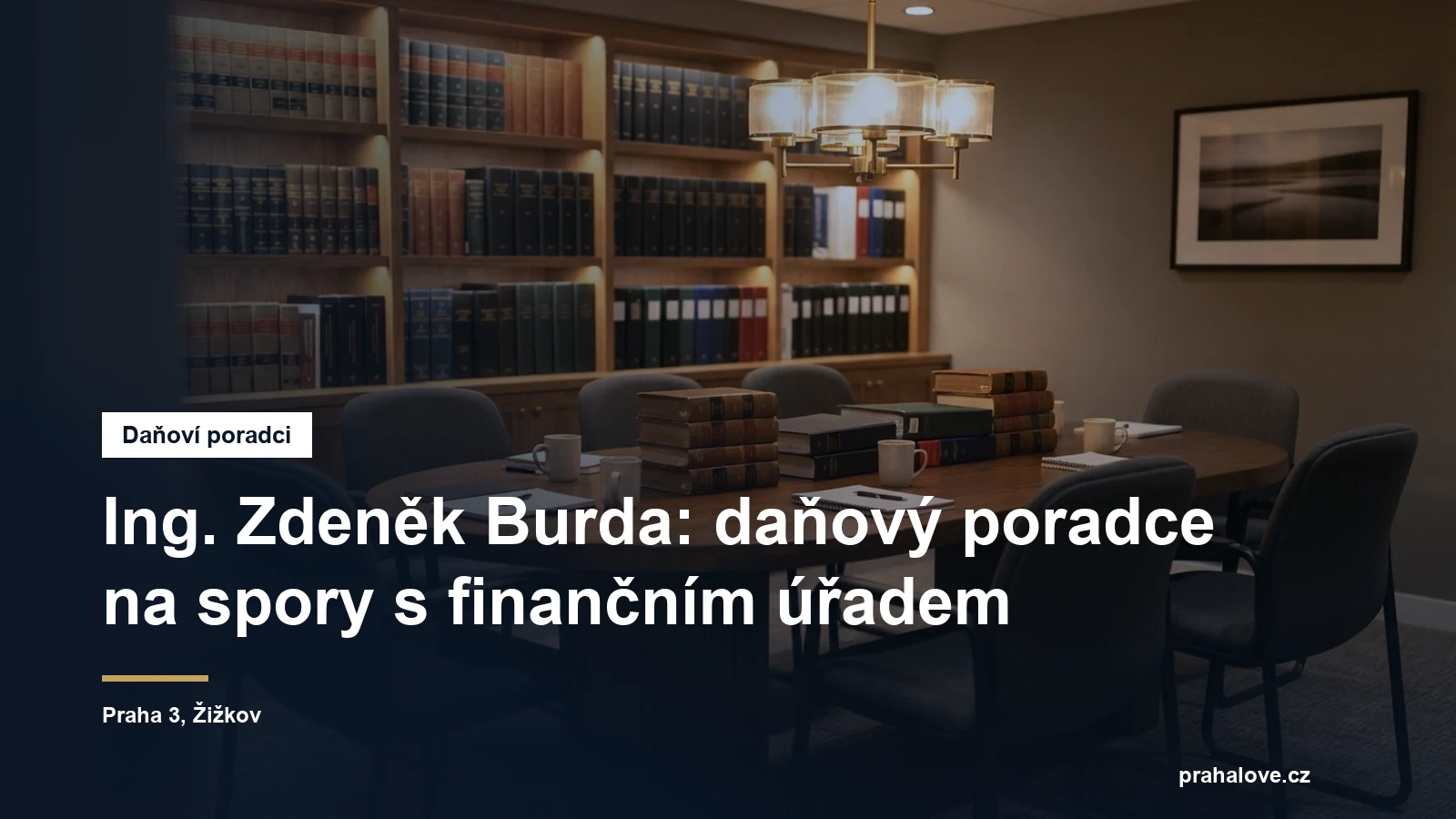 Jednací místnost daňové kanceláře na Žižkově v Praze
