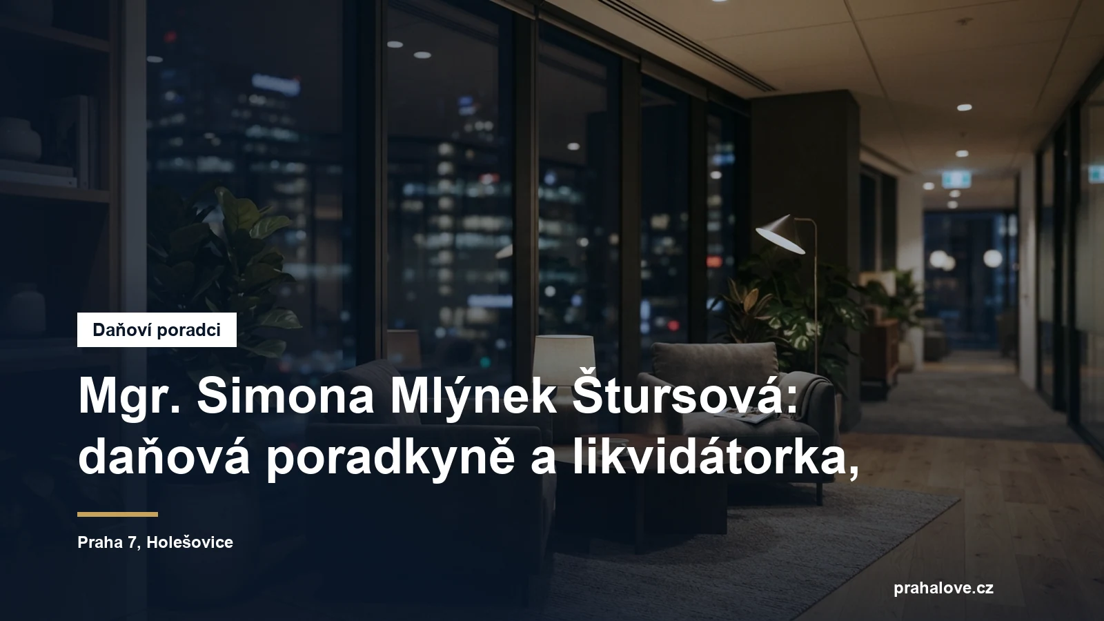 Kancelář pro právo, daně a účetnictví v Holešovicích