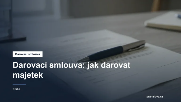 Listina darovací smlouvy s perem na stole