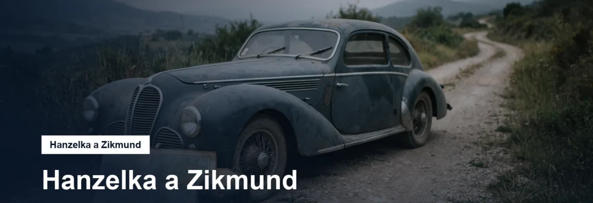 Historický vůz na prašné cestě