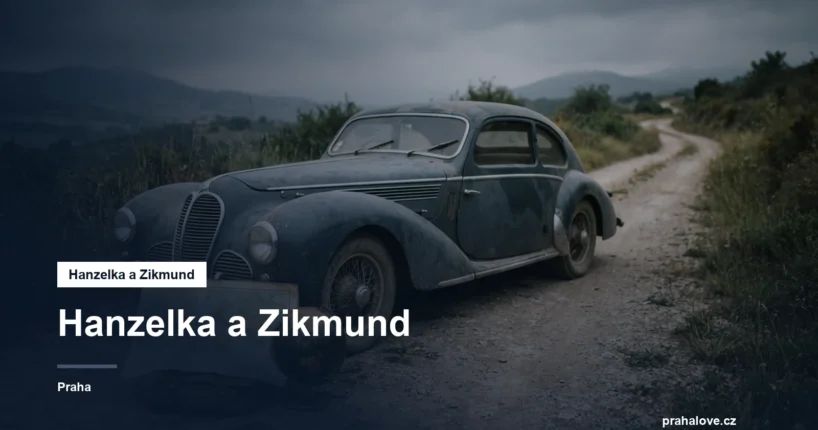 Historický vůz na prašné cestě