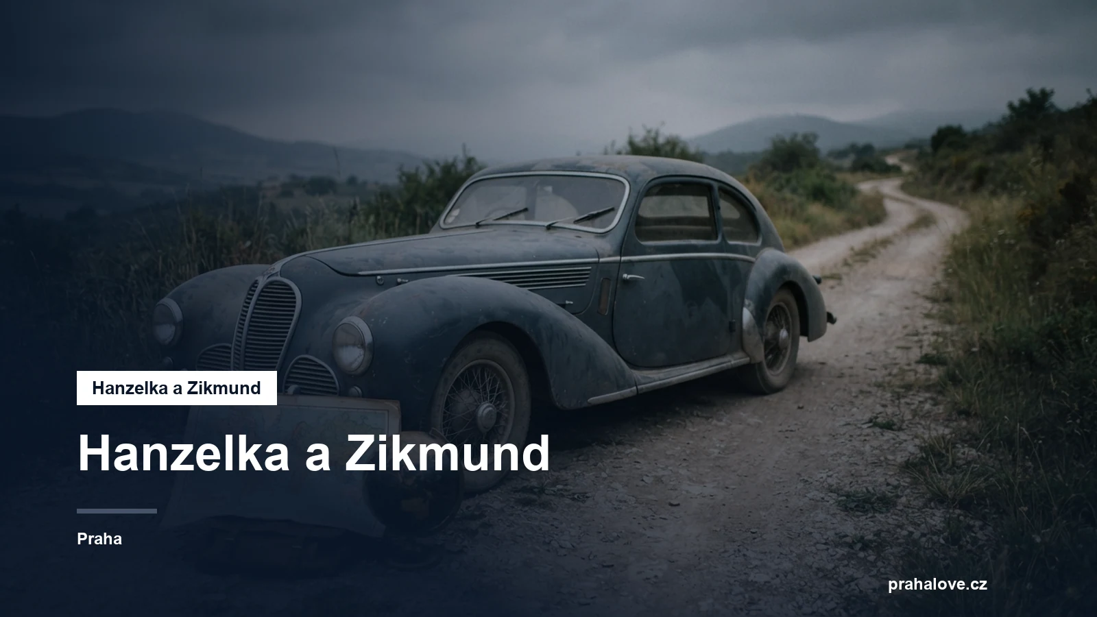 Historický vůz na prašné cestě
