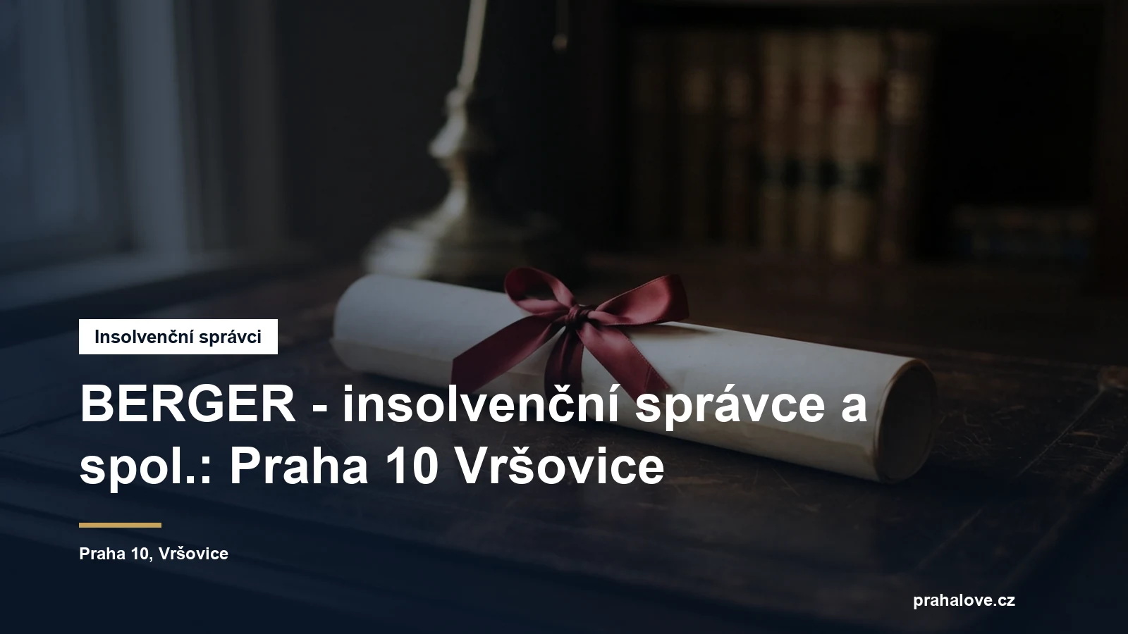 Sídlo insolvenčního správce BERGER - insolvenční správce a spol. v Bělocerkevské v Praze 10