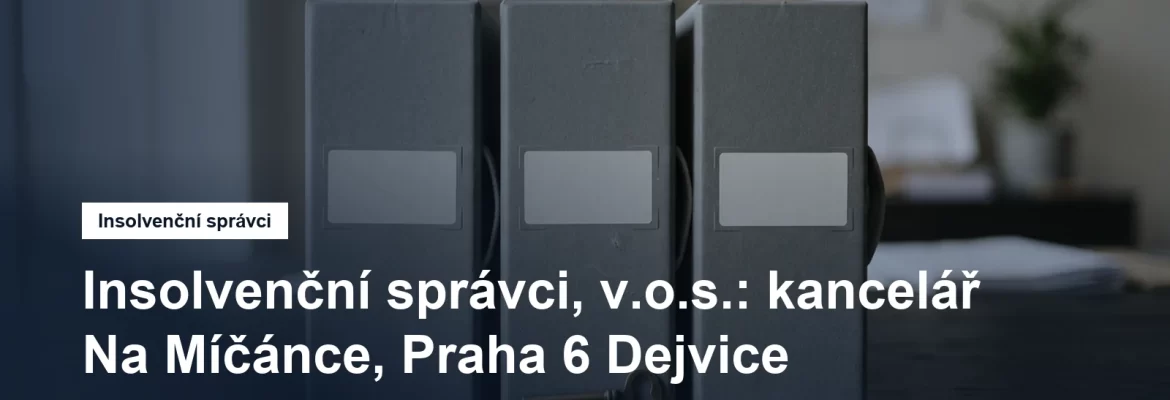 Sídlo insolvenčního správce Insolvenční správci, v.o.s. Na Míčánce v Praze 6
