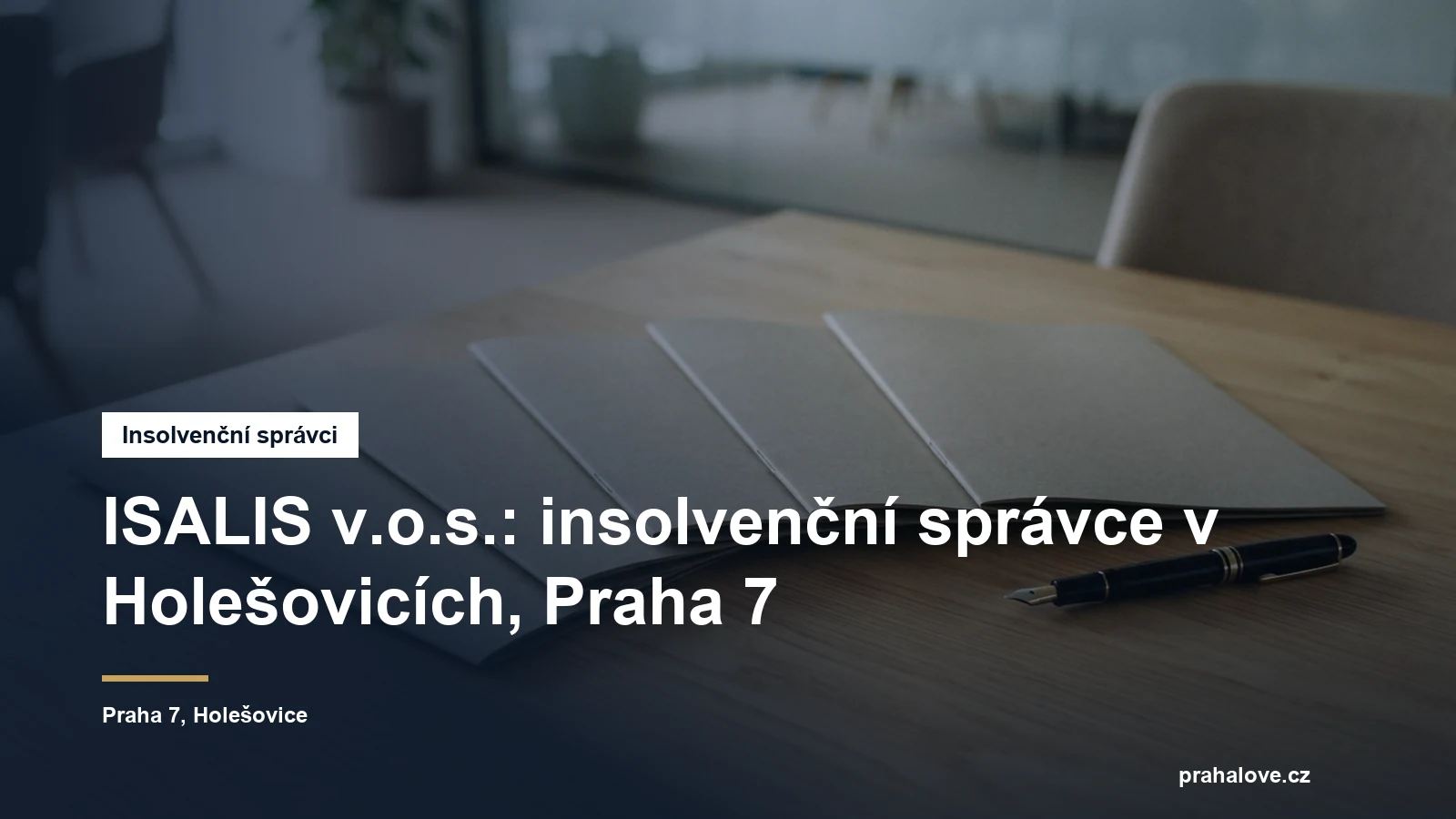 Sídlo insolvenčního správce ISALIS v Jankovcově v Holešovicích na Praze 7