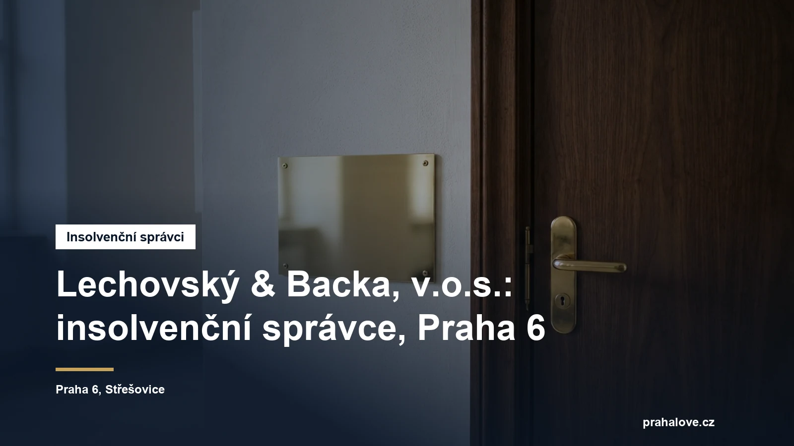 Sídlo insolvenčního správce Lechovský a Backa v Hládkově ve Střešovicích na Praze 6