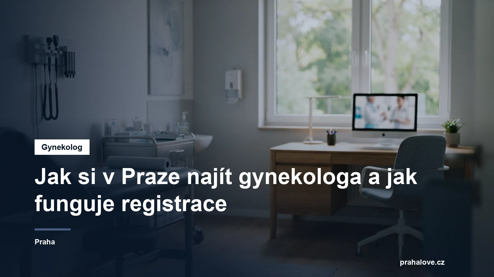 Klidná ordinace s vyšetřovacím lehátkem u okna