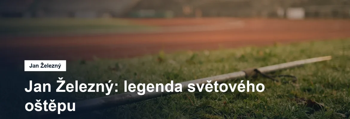 Oštěp položený na atletickém stadionu