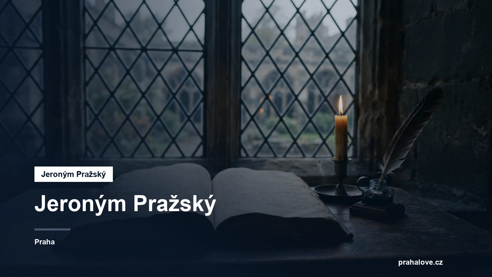 Otevřená kniha a svíce u okna