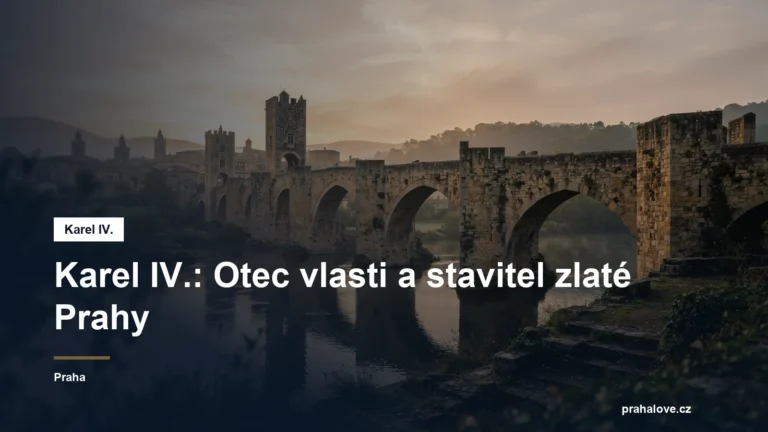 Kamenný gotický most přes řeku za svítání