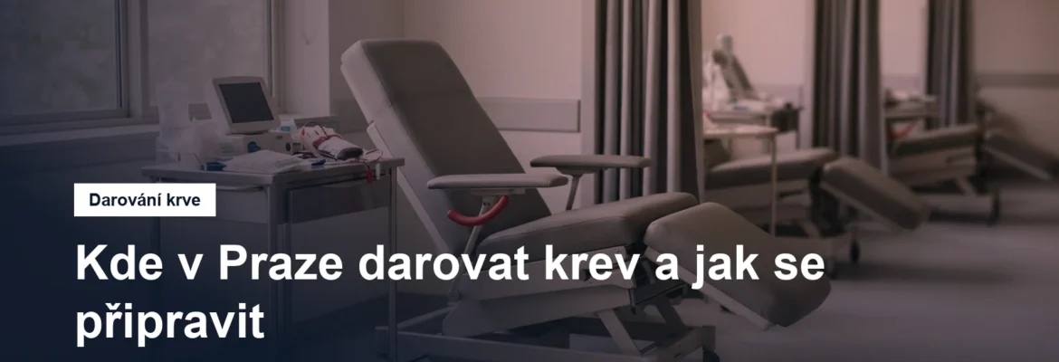 Transfuzní křeslo a vak na odběr krve na oddělení