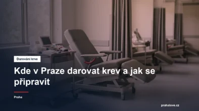 Transfuzní křeslo a vak na odběr krve na oddělení