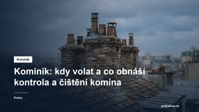 Komíny na střeše domu za světla