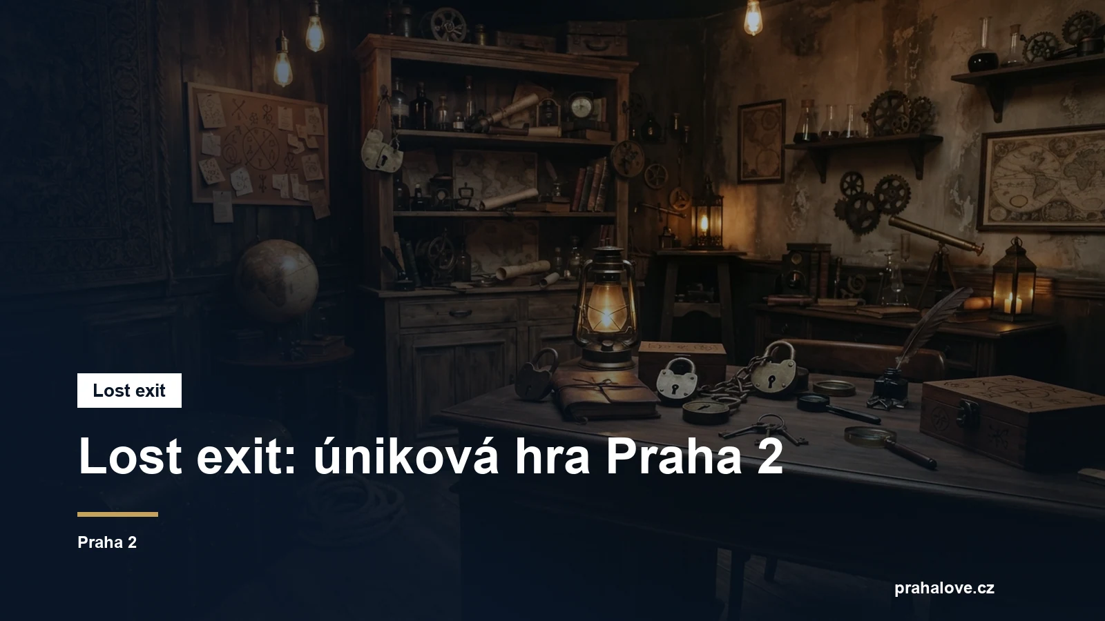 Interiér únikové hry se zámky a starým nábytkem