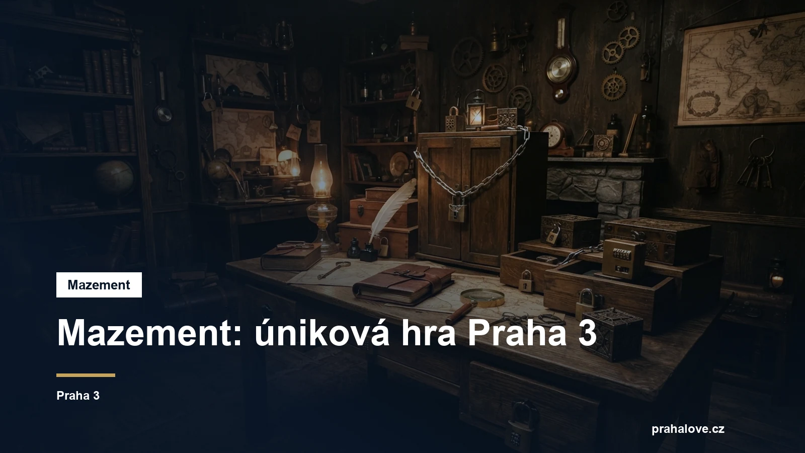 Interiér únikové hry se zámky a starým nábytkem