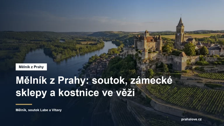 Zámek s kostelní věží nad soutokem dvou řek a vinicemi