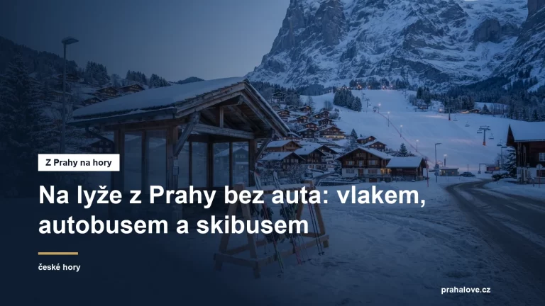 Zasněžená horská zastávka autobusu pod sjezdovkou