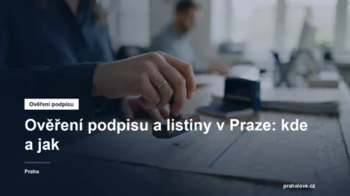 Ruka s razítkem nad úřední listinou na přepážce