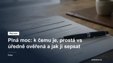 Listina plné moci s perem připraveným k podpisu