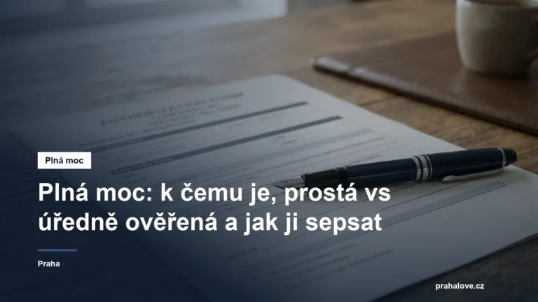 Listina plné moci s perem připraveným k podpisu