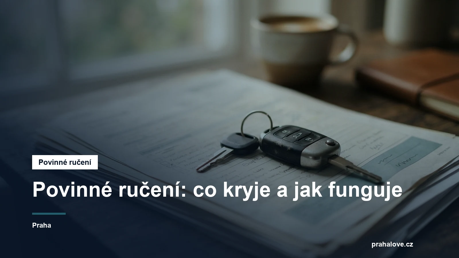 Klíčky od auta položené na pojistných dokumentech
