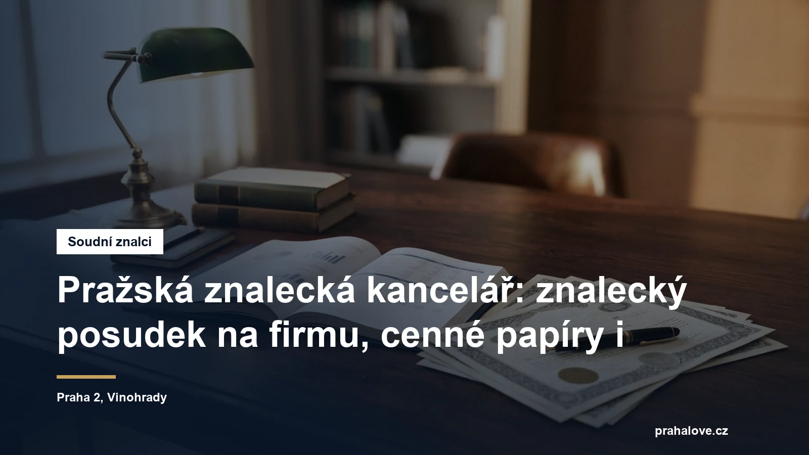 Pražská znalecká kancelář, znalecké posudky v oboru ekonomika, Vinohrady na Praze 2