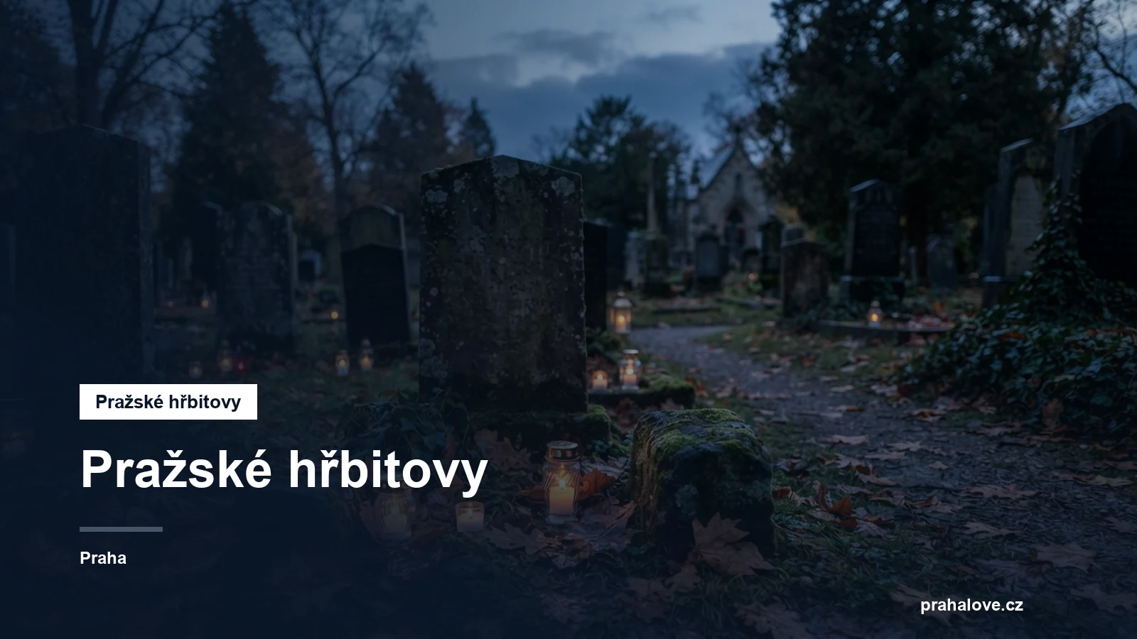 Hřbitov se svíčkami za soumraku