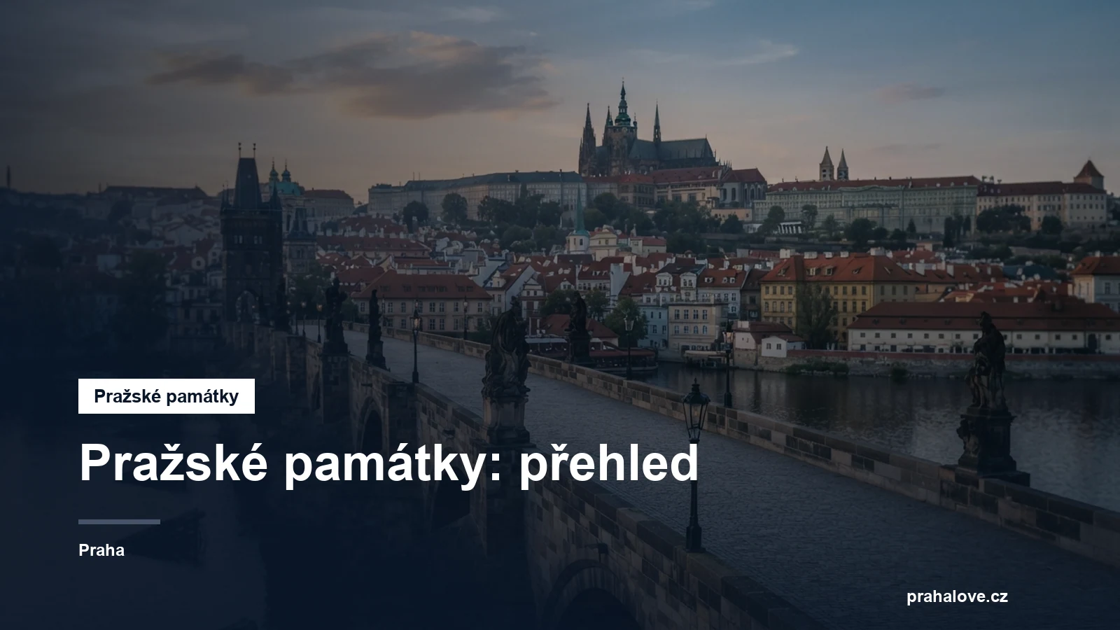 Panorama Prahy s hradem a mostem
