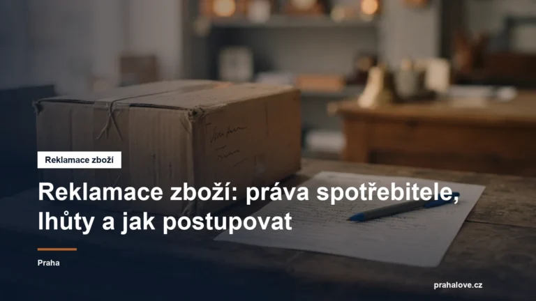 Kartonová krabice se zbožím a reklamační formulář na pultu