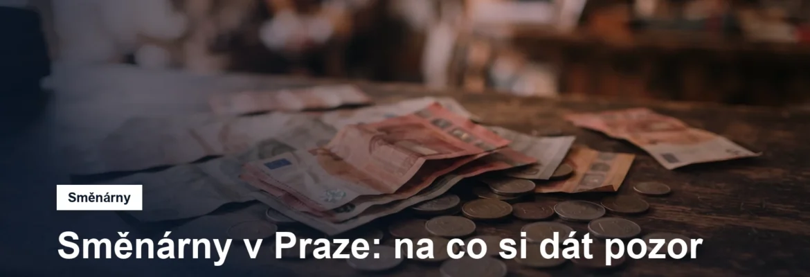 Bankovky různých měn a mince na pultu