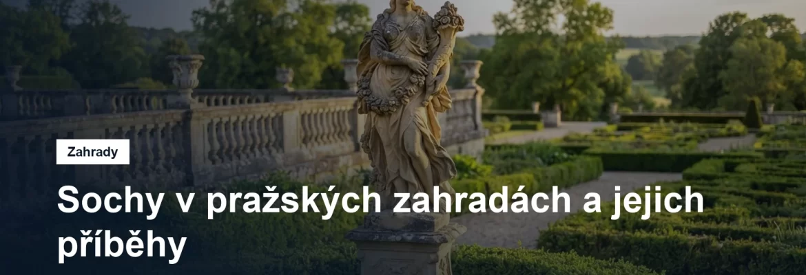 Barokní pískovcová socha v terasovité pražské zahradě