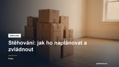 Naskládané kartonové krabice připravené na stěhování v prázdném pokoji