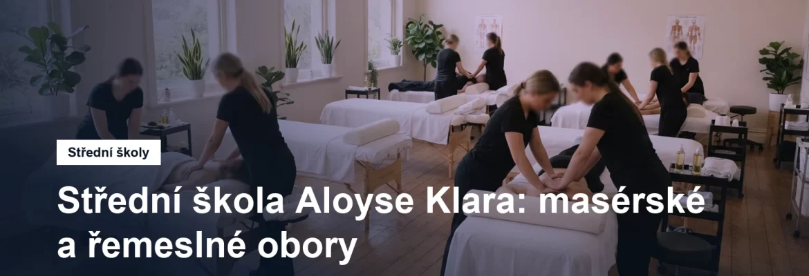 Masérská učebna střední školy Aloyse Klara v Praze