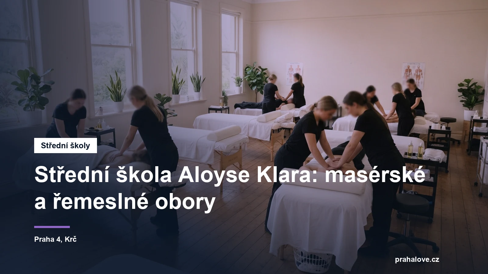 Masérská učebna střední školy Aloyse Klara v Praze