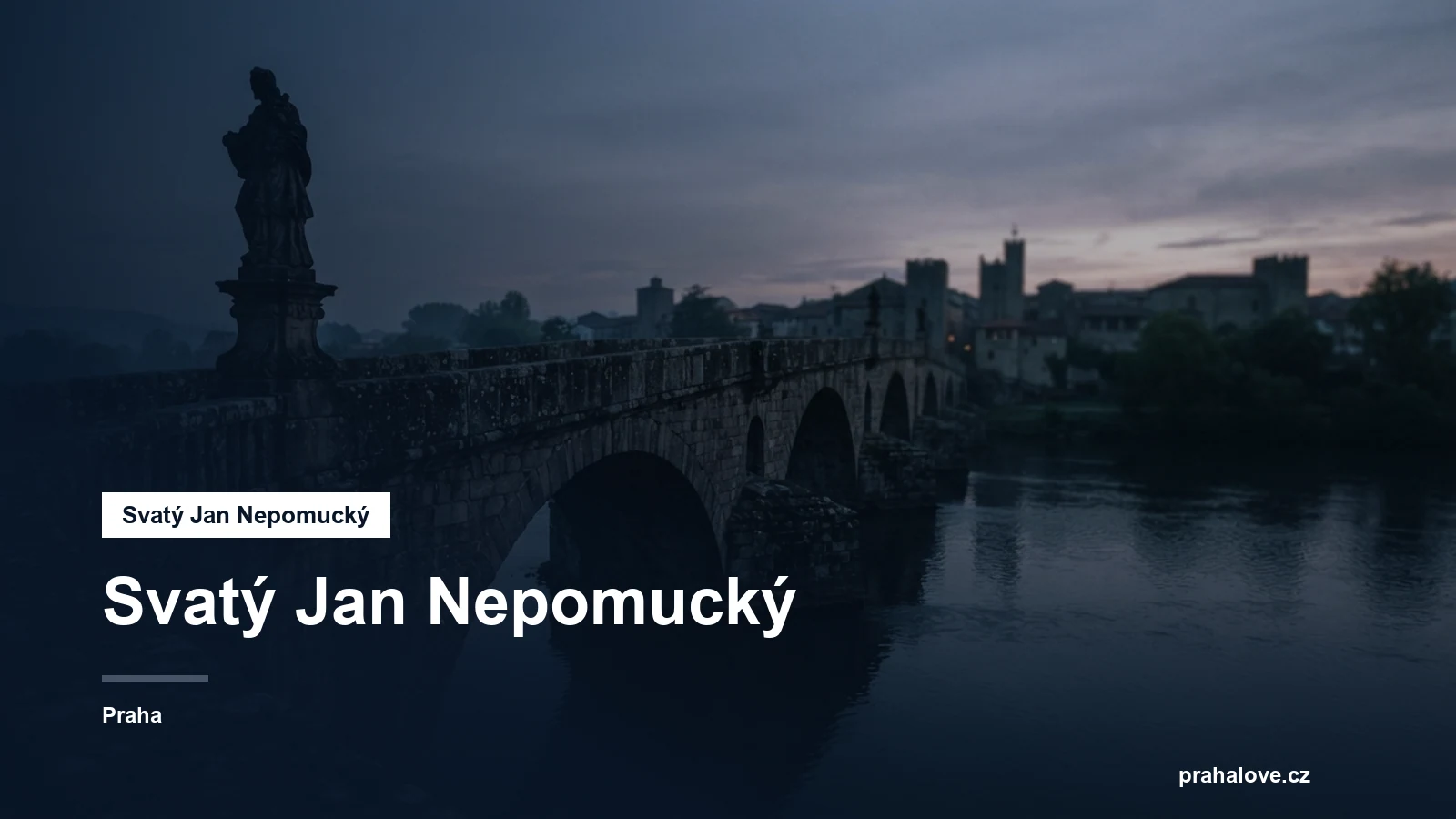 Kamenný most nad řekou za soumraku
