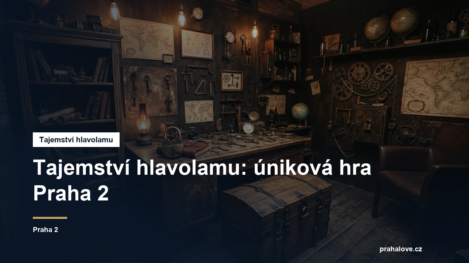Interiér únikové hry se zámky a starým nábytkem