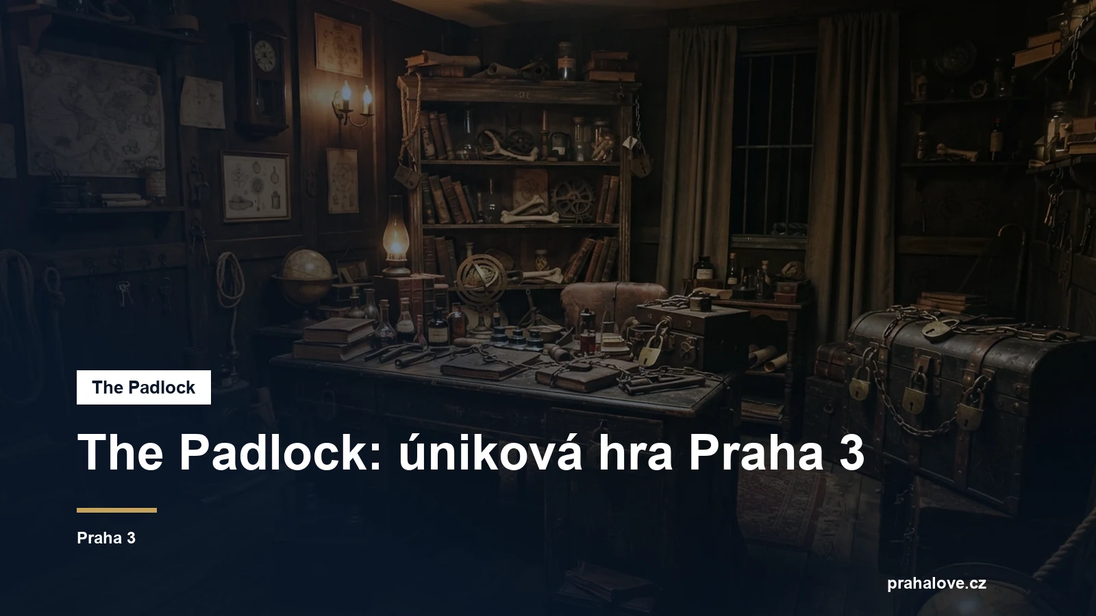 Interiér únikové hry se zámky a starým nábytkem