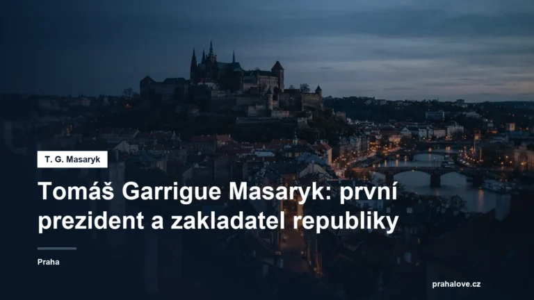 Hradní silueta nad městem za podvečera