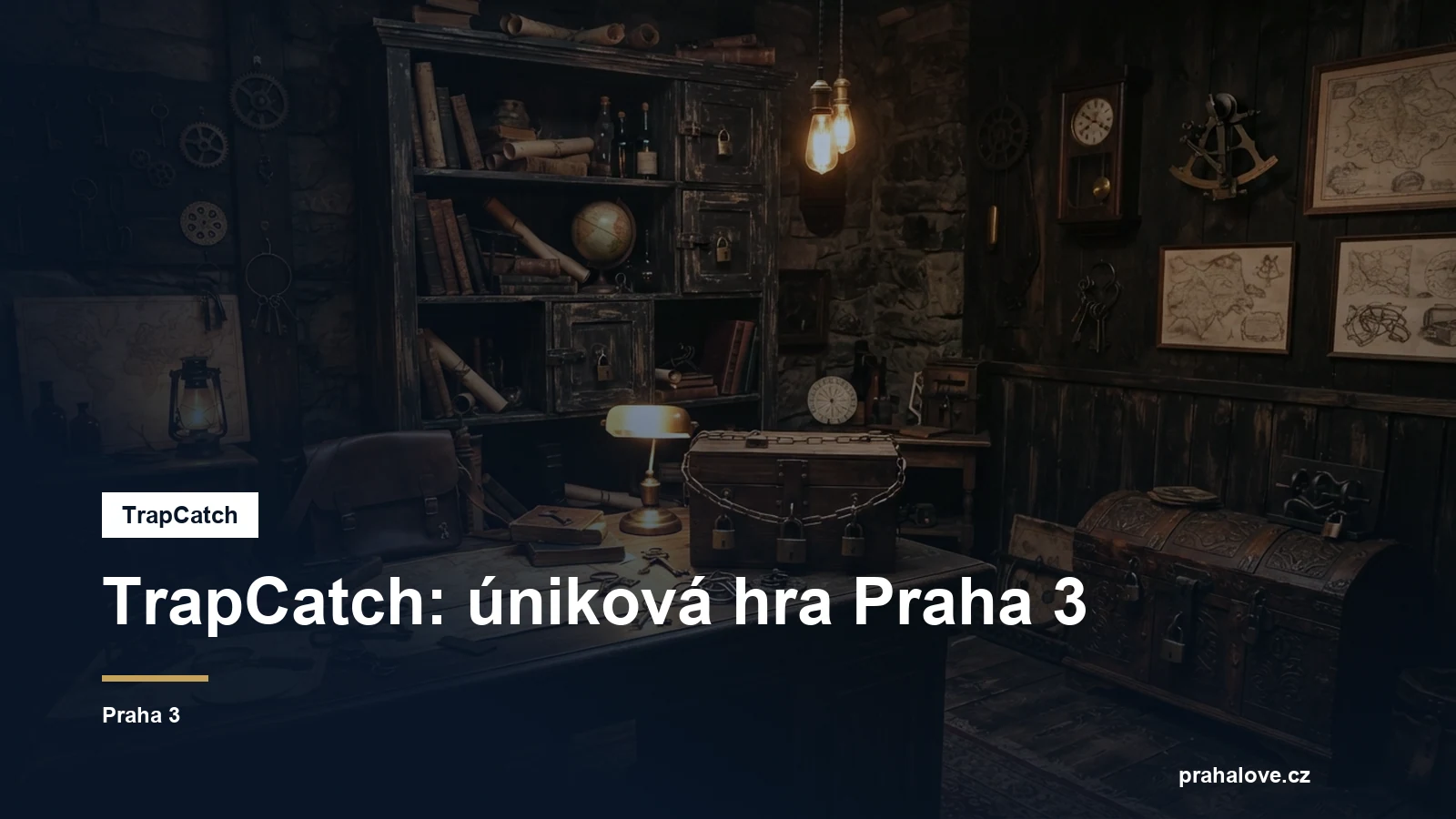 Interiér únikové hry se zámky a starým nábytkem