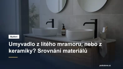 Bílé keramické umyvadlo v moderní koupelně