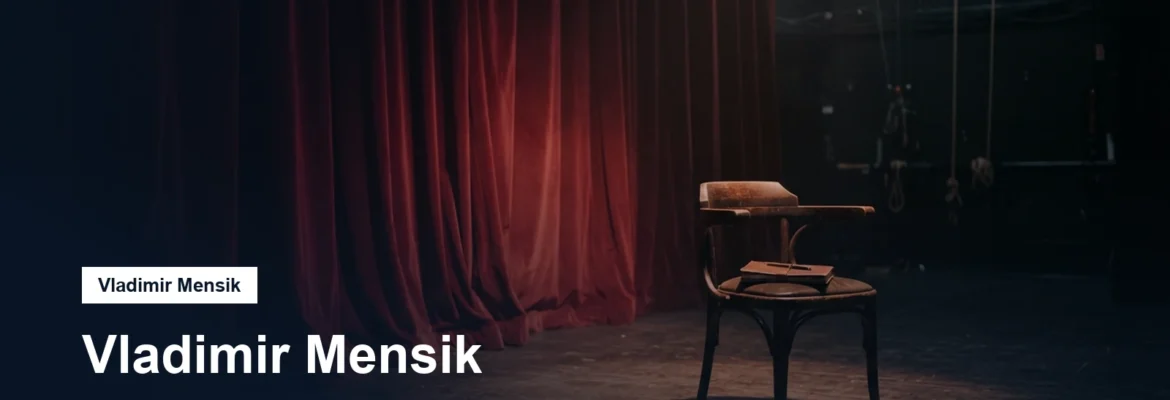 Divadelní jeviště s reflektorem a rudou oponou